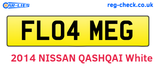 FL04MEG are the vehicle registration plates.