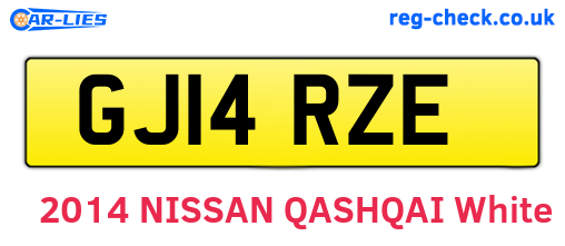 GJ14RZE are the vehicle registration plates.