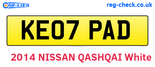 KE07PAD are the vehicle registration plates.
