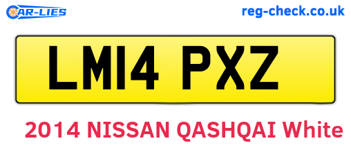 LM14PXZ are the vehicle registration plates.