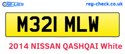 M321MLW are the vehicle registration plates.