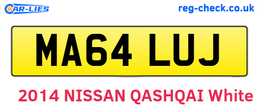 MA64LUJ are the vehicle registration plates.