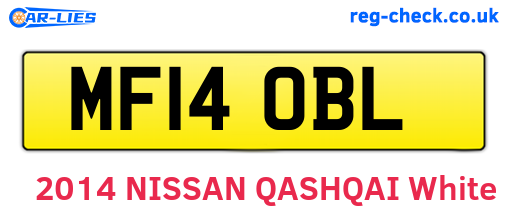 MF14OBL are the vehicle registration plates.