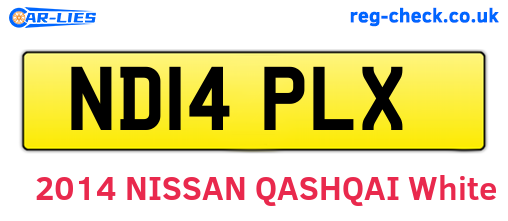 ND14PLX are the vehicle registration plates.