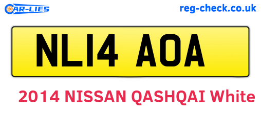 NL14AOA are the vehicle registration plates.