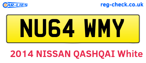 NU64WMY are the vehicle registration plates.