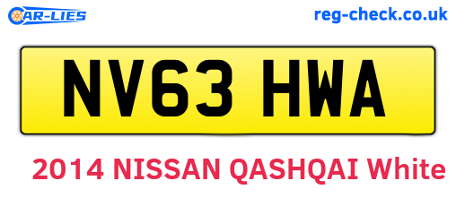 NV63HWA are the vehicle registration plates.
