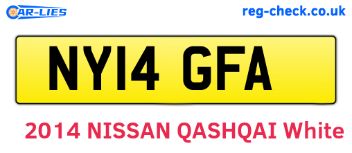 NY14GFA are the vehicle registration plates.