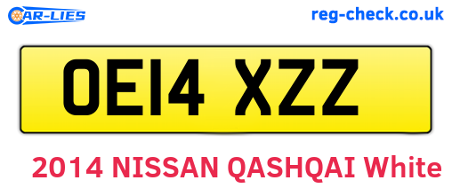 OE14XZZ are the vehicle registration plates.