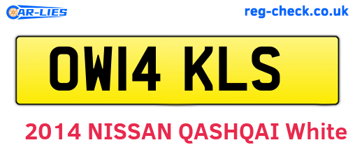 OW14KLS are the vehicle registration plates.
