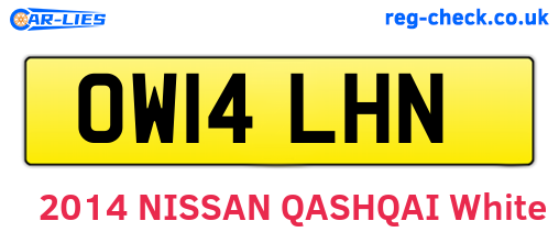 OW14LHN are the vehicle registration plates.