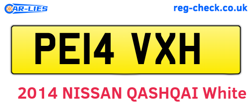 PE14VXH are the vehicle registration plates.
