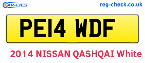 PE14WDF are the vehicle registration plates.