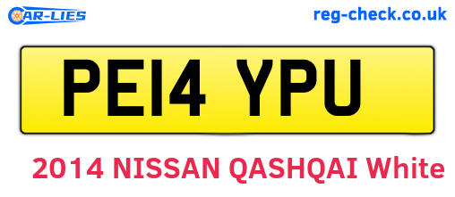 PE14YPU are the vehicle registration plates.