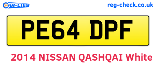 PE64DPF are the vehicle registration plates.