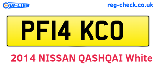 PF14KCO are the vehicle registration plates.