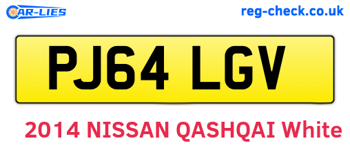 PJ64LGV are the vehicle registration plates.