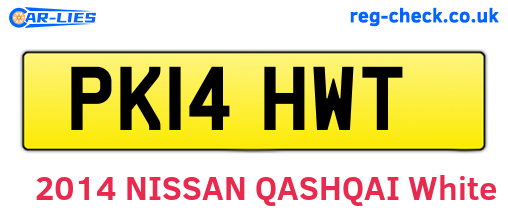 PK14HWT are the vehicle registration plates.