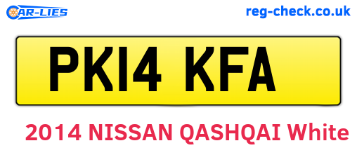 PK14KFA are the vehicle registration plates.