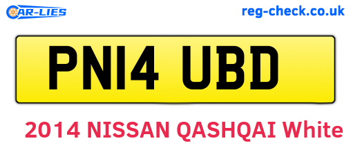 PN14UBD are the vehicle registration plates.