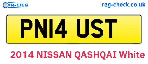 PN14UST are the vehicle registration plates.