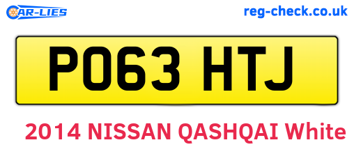 PO63HTJ are the vehicle registration plates.