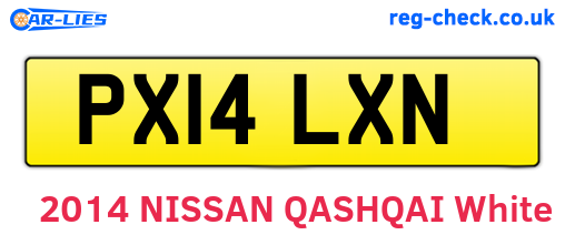 PX14LXN are the vehicle registration plates.