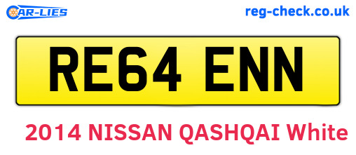 RE64ENN are the vehicle registration plates.