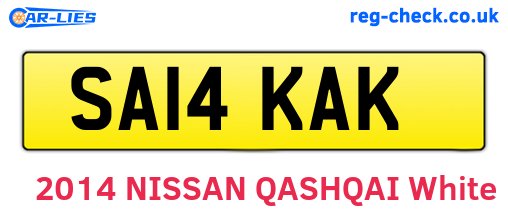 SA14KAK are the vehicle registration plates.