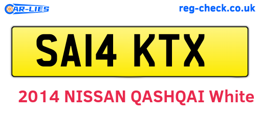 SA14KTX are the vehicle registration plates.