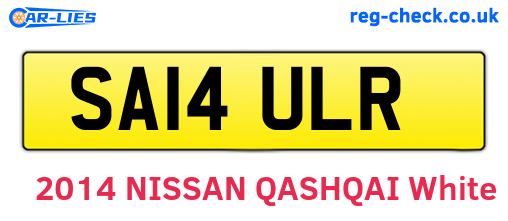 SA14ULR are the vehicle registration plates.