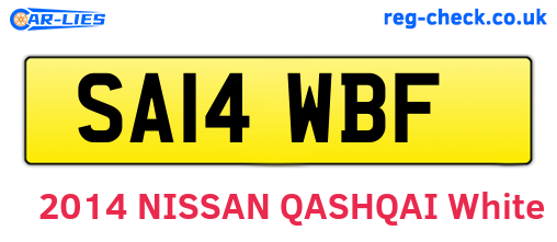 SA14WBF are the vehicle registration plates.