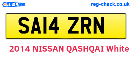 SA14ZRN are the vehicle registration plates.