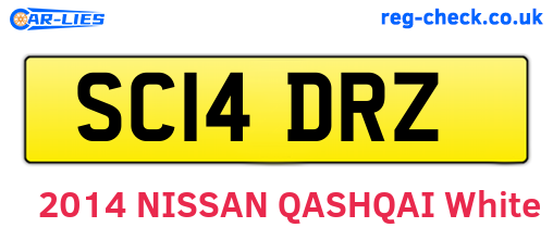 SC14DRZ are the vehicle registration plates.