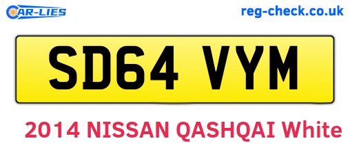 SD64VYM are the vehicle registration plates.
