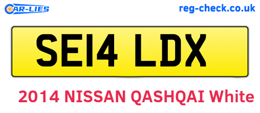 SE14LDX are the vehicle registration plates.