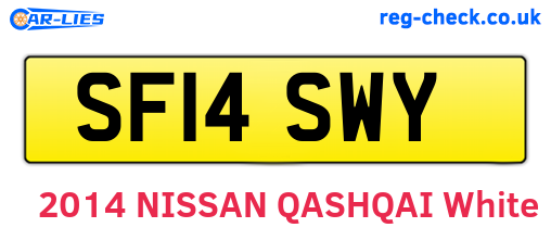 SF14SWY are the vehicle registration plates.