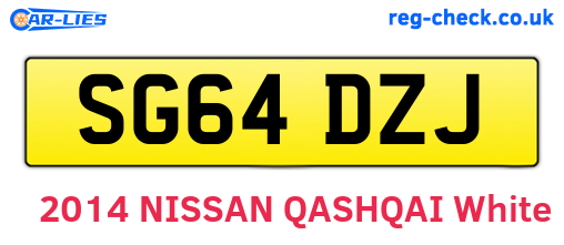 SG64DZJ are the vehicle registration plates.