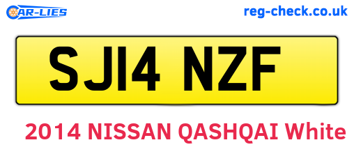 SJ14NZF are the vehicle registration plates.