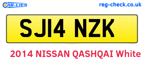SJ14NZK are the vehicle registration plates.
