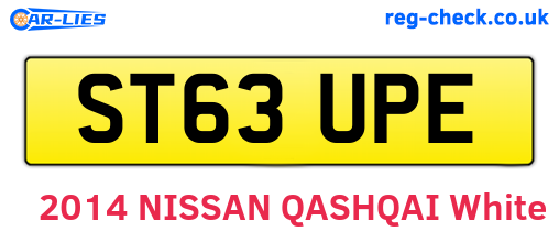 ST63UPE are the vehicle registration plates.