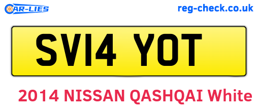 SV14YOT are the vehicle registration plates.