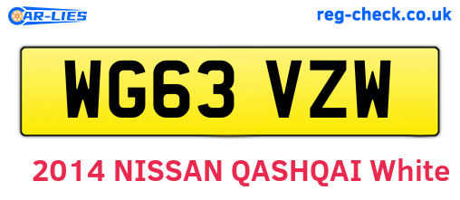 WG63VZW are the vehicle registration plates.
