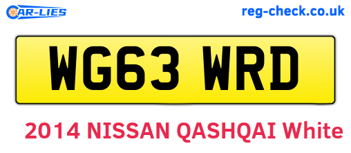 WG63WRD are the vehicle registration plates.