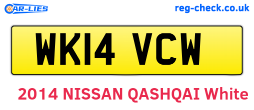 WK14VCW are the vehicle registration plates.