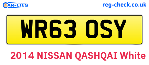 WR63OSY are the vehicle registration plates.