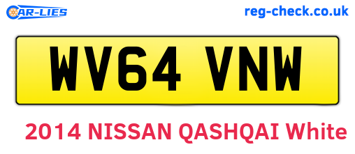 WV64VNW are the vehicle registration plates.
