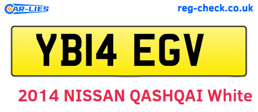 YB14EGV are the vehicle registration plates.