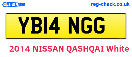 YB14NGG are the vehicle registration plates.