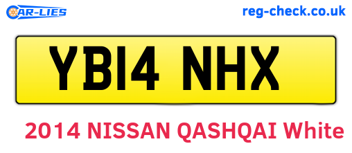 YB14NHX are the vehicle registration plates.